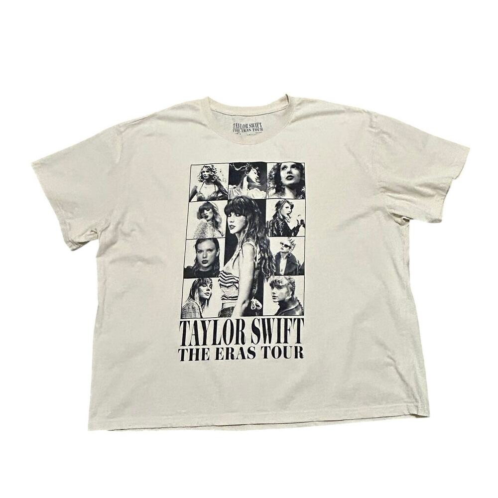 Taylor Swift The Eras Tour T Shirt 2XL Cream Graphic Concert Tee Women's